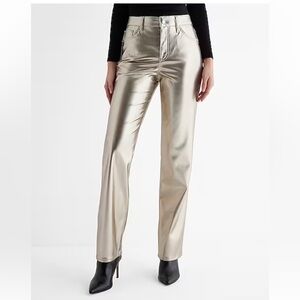 Express Metallic Straight Leg Pants